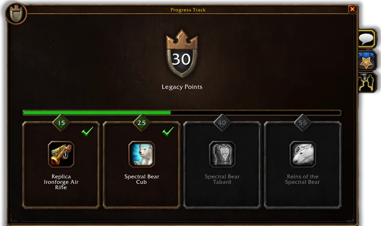 《魔兽世界：Forever》传承天赋树界面（Legacy Tree），示例：Resourcefulness 分支