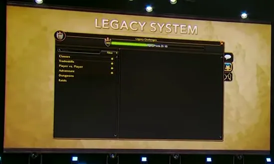 《永恒》传承系统(Legacy System)界面:角色、能力、PvP、冒险、地下城等分类入口 《永恒》传承系统(Legacy System)界面:角色、能力、PvP、冒险、地下城等分类入口